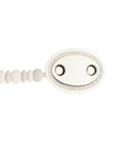 Pinza Infantil Chupete con Bolas de Silicona para Morder y Chapa Lisa Personalizable - Global Argenti GA0014B