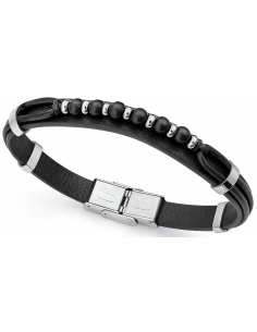 Pulsera para Hombre de Acero y Piel Negra - Viceroy 15169P01010