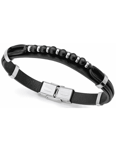 Pulsera para Hombre de Acero y Piel Negra - Viceroy 15169P01010