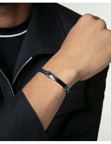 Pulsera para Hombre de Acero y Piel Azul - Viceroy 75379P01013