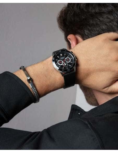 Pulsera para Hombre de Acero y Piel Negra - Viceroy 14219P01000