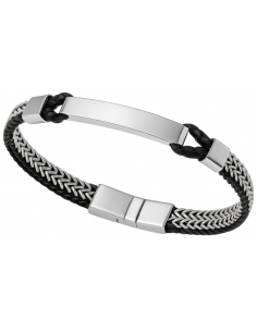 Pulsera para Hombre de Acero y Piel Negra - Viceroy 14219P01000