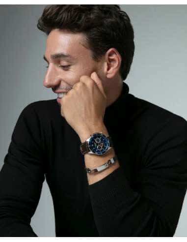Pulsera para Hombre de Acero y Piel - Viceroy 15170P01011