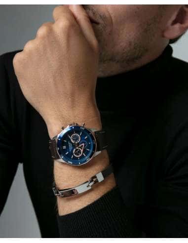 Pulsera para Hombre de Acero y Piel - Viceroy 15170P01011