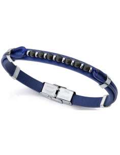 Pulsera para Hombre de Acero y Piel Azul - Viceroy 15169P01013