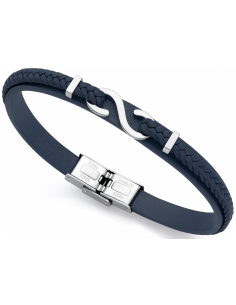 Pulsera para Hombre de Acero y Piel Azul - Viceroy 14012P01013