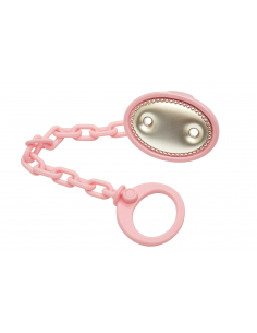 Pinza Infantil Chupete Oval Rosa - Global Argenti 9005R (Grabación incluida)