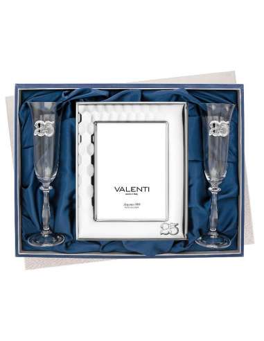 Estuche Copas y Marco de fotos 25º Aniversario - Global Argenti  GA52139/4LV