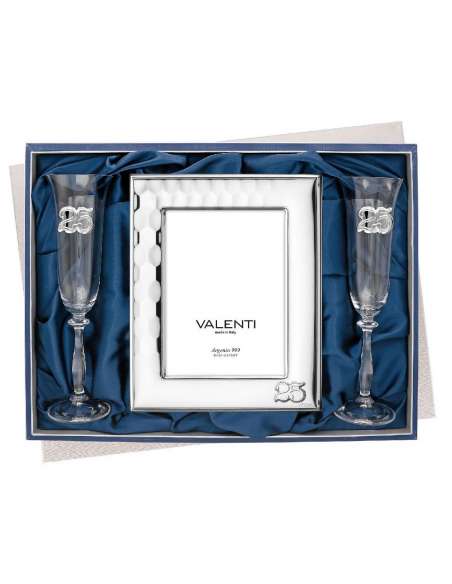 Estuche Copas y Marco de fotos 25º Aniversario - Global Argenti  GA52139/4LV