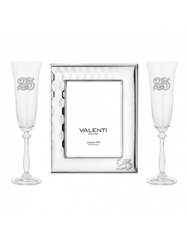 Estuche Copas y Marco de fotos 25º Aniversario - Global Argenti  GA52139/4LV