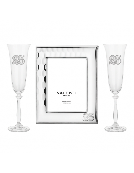 Estuche Copas y Marco de fotos 25º Aniversario - Global Argenti  GA52139/4LV