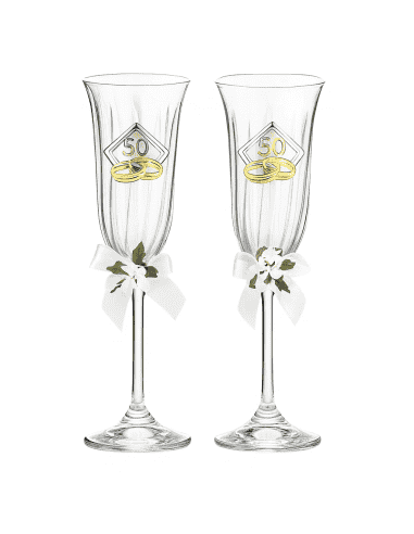 Copas para Boda 50 Aniversario Rosas con lazo de seda - Valenti 16502