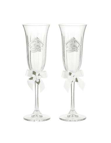 Copas para Boda 25 Aniversario con adorno Floral - Valenti 16501