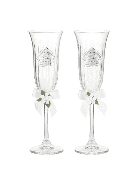Copas para Boda 25 Aniversario con adorno Floral - Valenti 16501