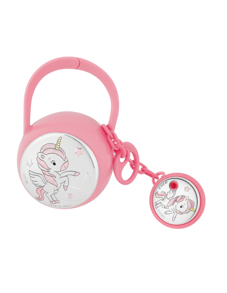 Set Infantil Portachupetes con Pinza Unicornio - Eventi EV3244/01R