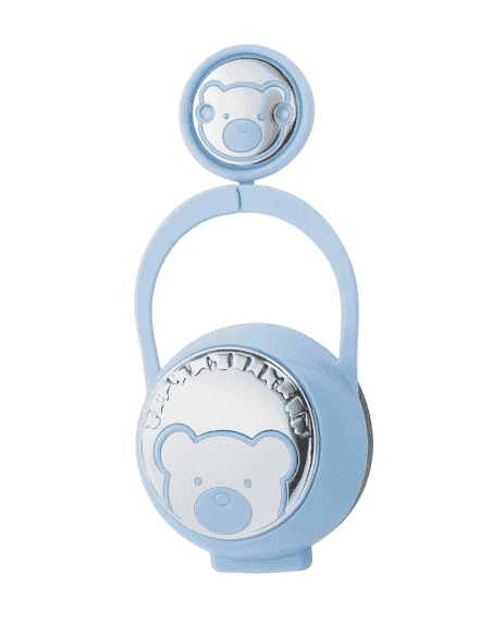 Set Infantil Portachupetes con Pinza Oso color azul - Eventi EV3254/01C