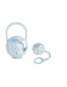 Set Infantil Portachupetes con Pinza Elefante azul - Eventi EV3304/01C
