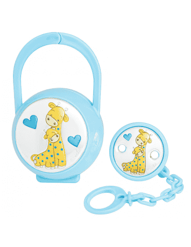 Set Infantil Portachupetes con Pinza Jiraba Azul - Eventi EV3474/01C