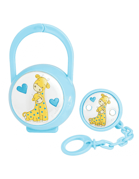 Set Infantil Portachupetes con Pinza Jiraba Azul - Eventi EV3474/01C