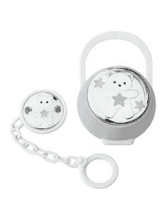 Set Infantil Portachupetes con Pinza Oso Blanco - Eventi EV3534/01B