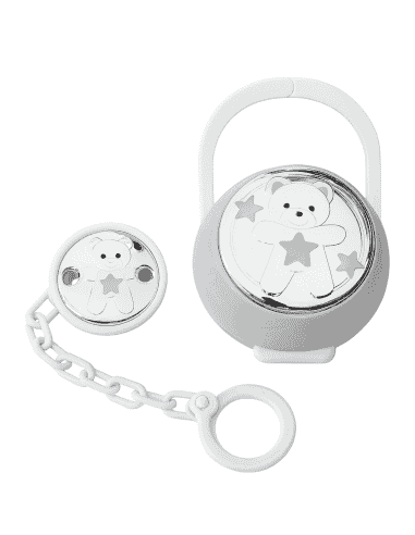 Set Infantil Portachupetes con Pinza Oso Blanco - Eventi EV3534/01B