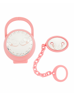 Set Infantil Portachupetes con Pinza Zapatitos Rosas - Eventi 54538/02R