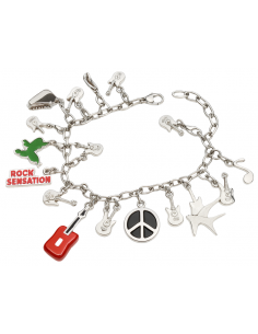 Pulsera para Mujer de Acero - 17 avalorios musicales