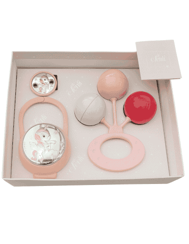 Set Infantil Portachupetes con Pinza Unicornio Rosa  y Sonajero - Eventi EV3246/01R