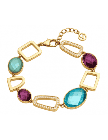Pulsera para Mujer de Acero Dorado con Cristales y Circonitas - Viceroy 14088P01012