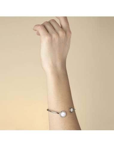 Pulsera para Mujer Aro Abierto con círculos de Nácar - Lotus LS1837/2/1