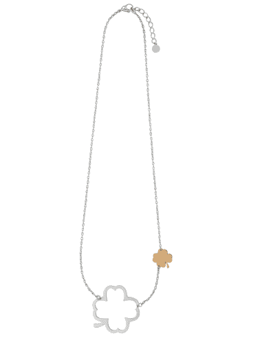 Collar para Mujer de Acero con Motivo de Trébol - Marea D00507/15
