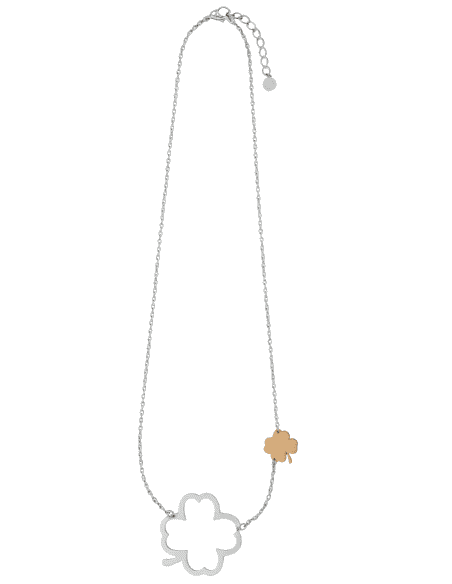 Collar para Mujer de Acero con Motivo de Trébol - Marea D00507/15