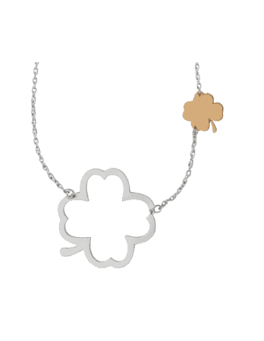 Collar para Mujer de Acero con Motivo de Trébol - Marea D00507/15