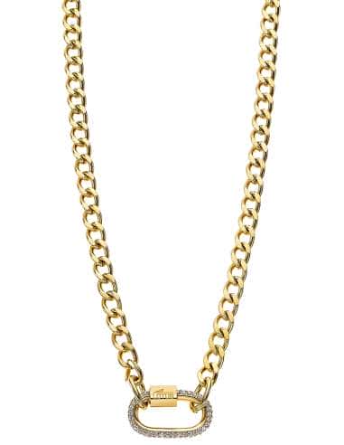 Collar para Mujer de Acero Dorado Fantasía con circonitas - Lotus LS2338/1/2