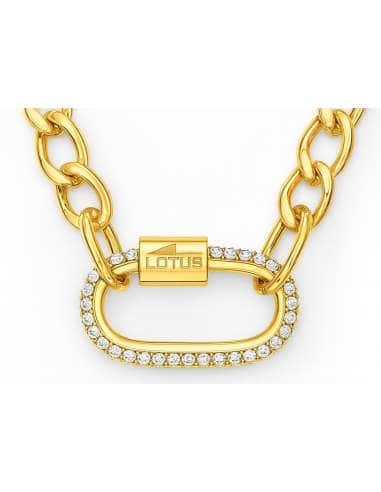 Collar para Mujer de Acero Dorado Fantasía con circonitas - Lotus LS2338/1/2