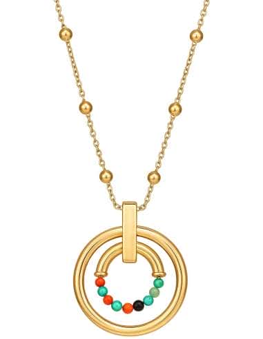 Collar para Mujer de Acero Dorado con Piedras de Ágata de Colores - Viceroy 15136C011019