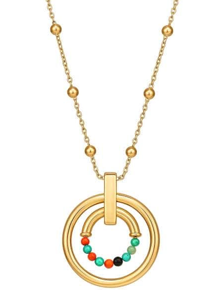 Collar para Mujer de Acero Dorado con Piedras de Ágata de Colores - Viceroy 15136C011019