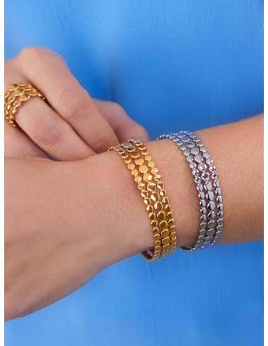 Pulsera para Mujer Rígida Abierta de Acero Dorado - Marea C02703/AB