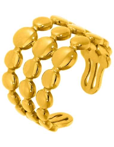 Anillo para Mujer Triple Fila de Círculos Dorados de Acero - Marea C02706/AF12