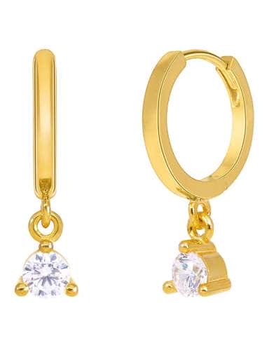 Pendientes para Mujer Aro colgante con circonita de Plata Chapado en Oro - Marea D03801/AV