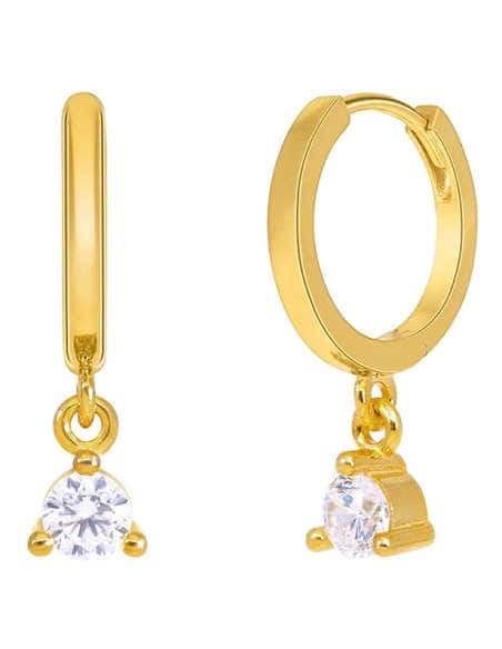 Pendientes para Mujer Aro colgante con circonita de Plata Chapado en Oro - Marea D03801/AV