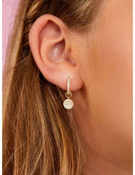 Pendientes para Niña Aro con circonitas y Perlas de Plata Chapada en Oro - Marea D02101/AG