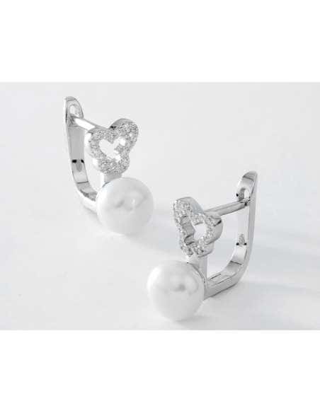 Pendientes para Niña en forma de Mariposa con Circonitas de Plata - Marea D03301/BM
