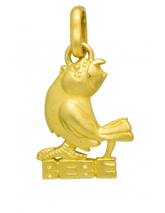 Colgante en Oro con Pajarito y Grabado "BEBÉ" - Oro Amarillo18K