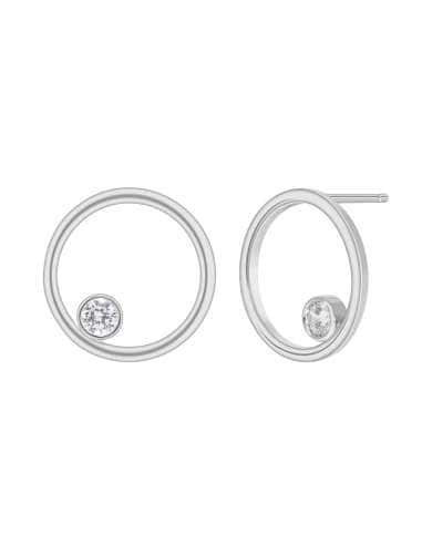 Pendientes para Mujer Círculo con Circonita en Bisel de Plata de 1ª Ley Rodiada - Marea D03801/AP