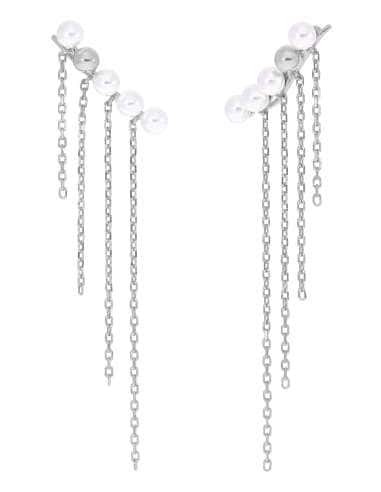 Pendientes para Mujer Trepadores de Perlas en Cascada en Plata de 1ª Ley Rodiada - Marea D03201/AW
