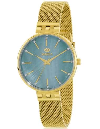 Reloj para Mujer Dorado con Esfera Azul y Correa Milanesa - Marea B54270/5