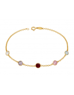Pulsera para Mujer Oro Amarillo con Piedras de Colores - Oro amarillo 18K