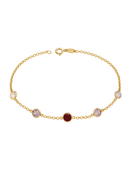 Pulsera para Mujer Oro Amarillo con Piedras de Colores - Oro amarillo 18K