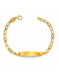 Pulsera Esclava Infantil con oro y  Circonitas - Oro Amarillo 18K